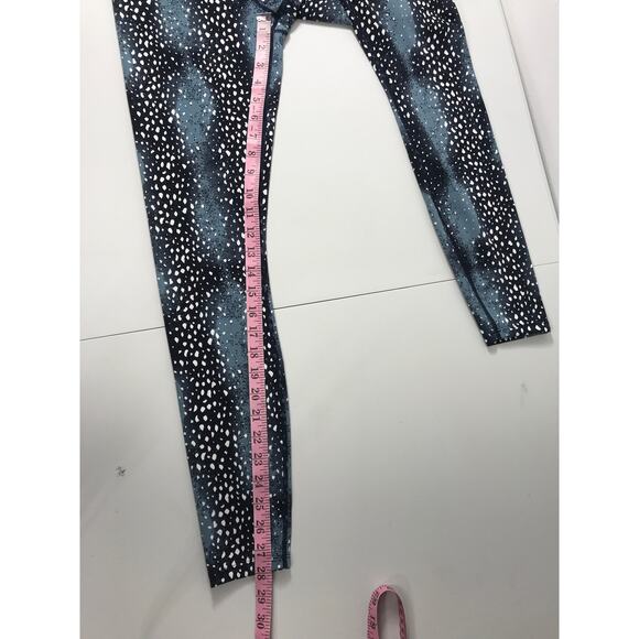 Varley Blue White Pattern Legging Womens Small Active Gym Girl Travel Easy - Picture 7 of 8